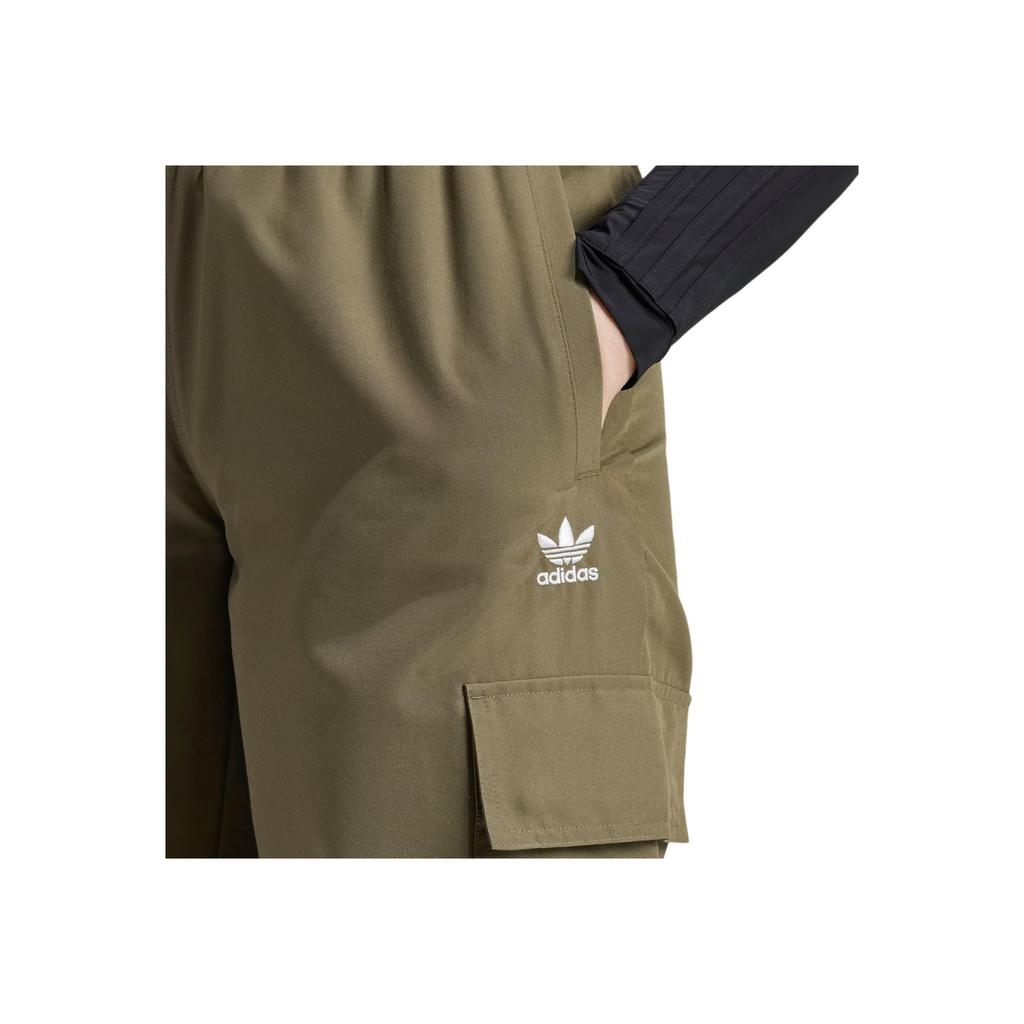 Adidas Originals Adicolor Cargo Pants Logo Embroidery Vintage Loose Wide Leg Knit Sports Pants Women Pants Green IX5964