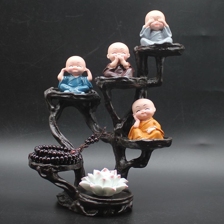 Zen Monk Figurine Ornament for Home Decor - Perfect for Living Room, Office, or Gift Displays