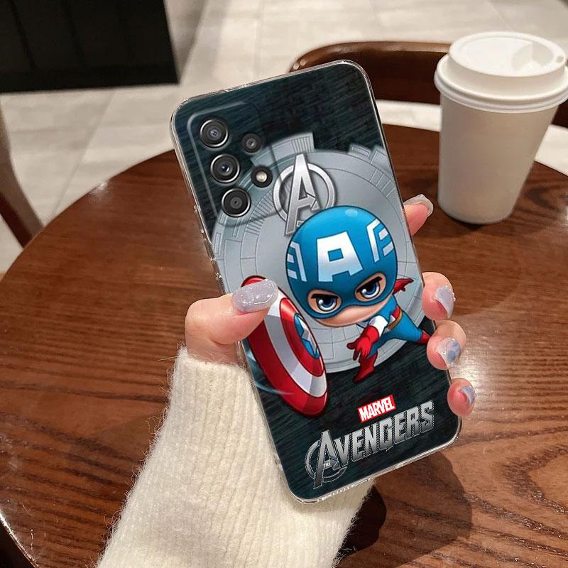 Cute Cartoon Avengers Marvel Ironman Clear Case For Samsung Galaxy A57 A37 A56 A36 A55 A54 A35 A26 A07 A17 A16 A06 A36 A15 Cover