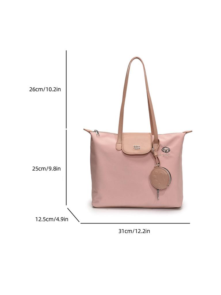 70th Anniversary Women's Large Capacity Nylon Tote Bag - Casual Dragon Design, Simple Shoulder Handbag