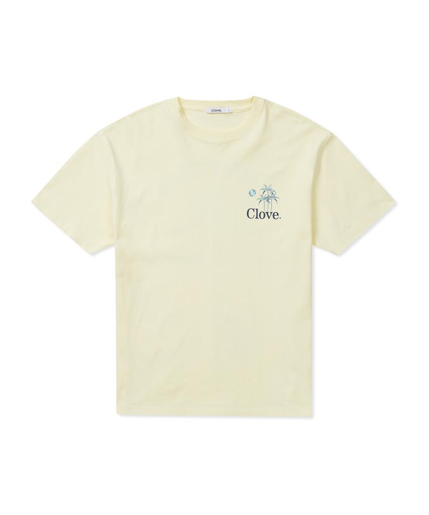 CLOVE [25Ss Clove] Palm Tree Graphic T-Shirt (Yellow)
