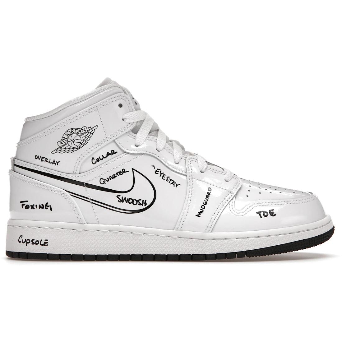 

Новые Jordan Air Jordan 1 Graffiti Кожа Ретро Удобные Прочные Средние Детские Баскетбольные Кроссовки GS DQ1864-100 38