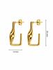 Elegant Stainless Steel U-Shaped Oval Earrings with Niche Design