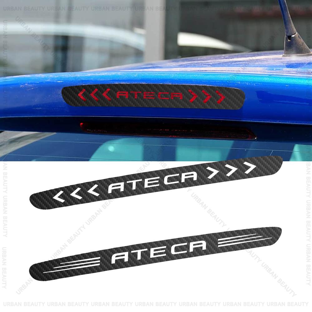 1PC Carbon Fiber Car Stickers High Mounted Stop Lamp High Brake Lights For Seat Leon Ibiza Arona Ateca Tarraco Auto Accessories