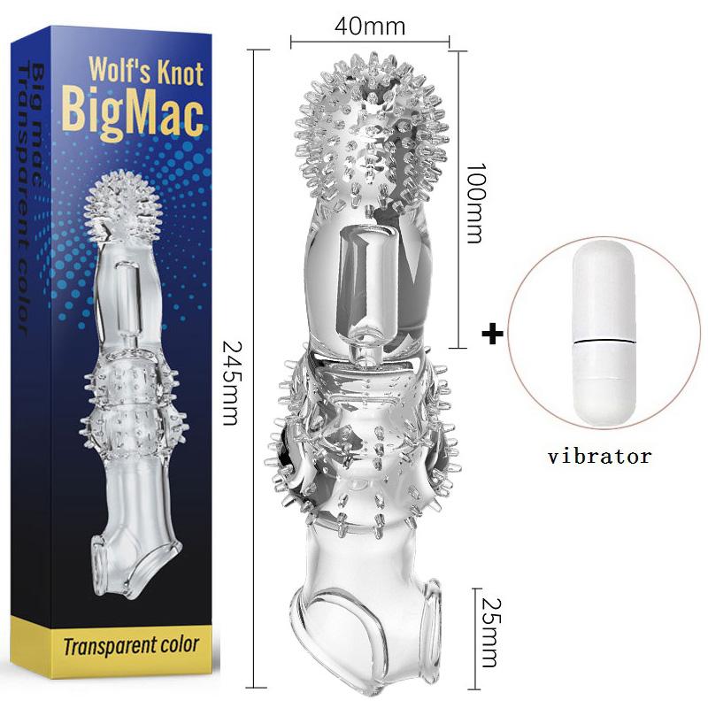 Extend Penis Enlargement Sleeve Vibrator Cock Ring Reusable Condoms Sex Toys for Men G Spot Vibrating