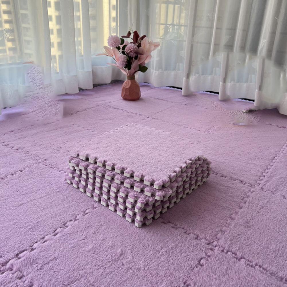 Color Blocking Design Foam Floor Tiles Plush Foam Mat Easy To Clean