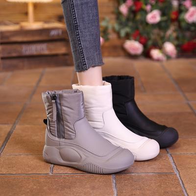 Damenschuhe in großen Größen 35-43 für breite, fette Füße, High-Top-Baumwollschuhe, Damen-Samt-Winterstiefel mit dicker Sohle, verdickt, rutschfest, warm, Schneestiefel