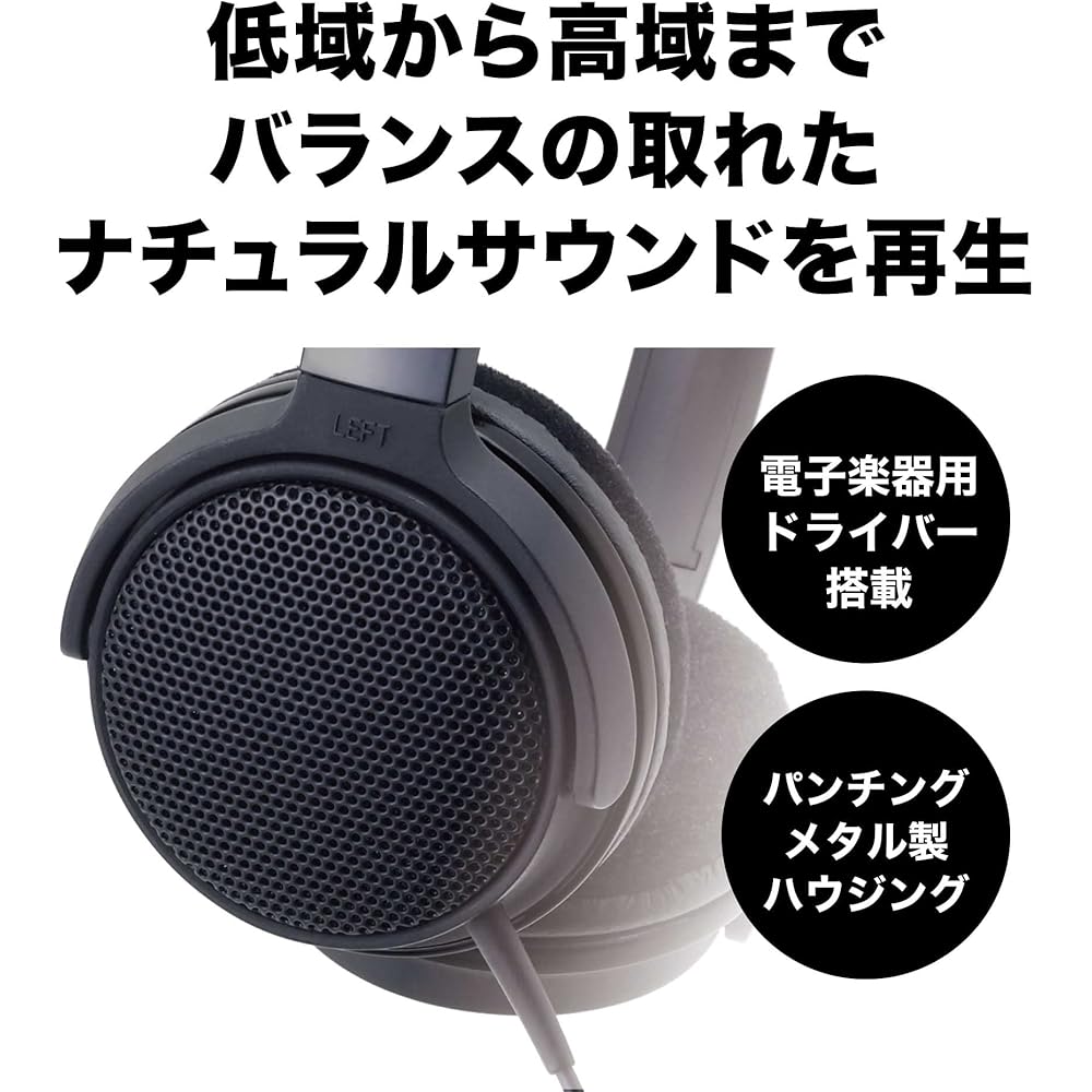 Audio-Technica ATH-EP300 BK Monitor Headphones for Musical Instruments, Digital Piano, Black, Regular Size