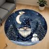 1 Stück Gnom Schneemann Runder Stuhlunterlage Büro Teppich - Rutschfest, Bodenschutzmatte für Büro, Schlafzimmer, Ideales Wohndekor Geschenk c0112142