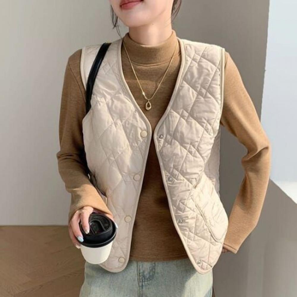 NaVaVa V Neck Lightweight Vest With Fleece Nc484