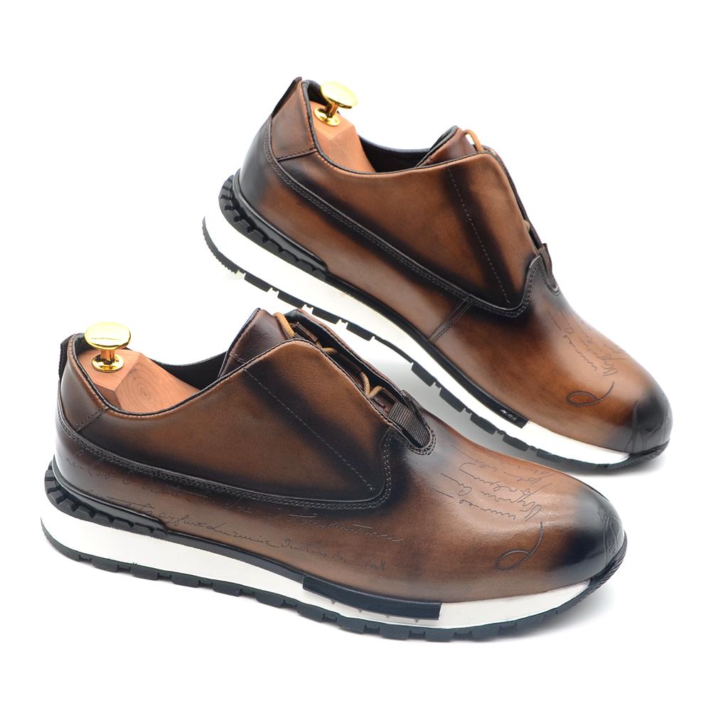 

Классические брендовые дизайнерские деловые повседневные кроссовки для мужчин, кожаная базовая уличная обувь на шнуровке, повседневные оксфорды на плоской подошве 43 коричневый