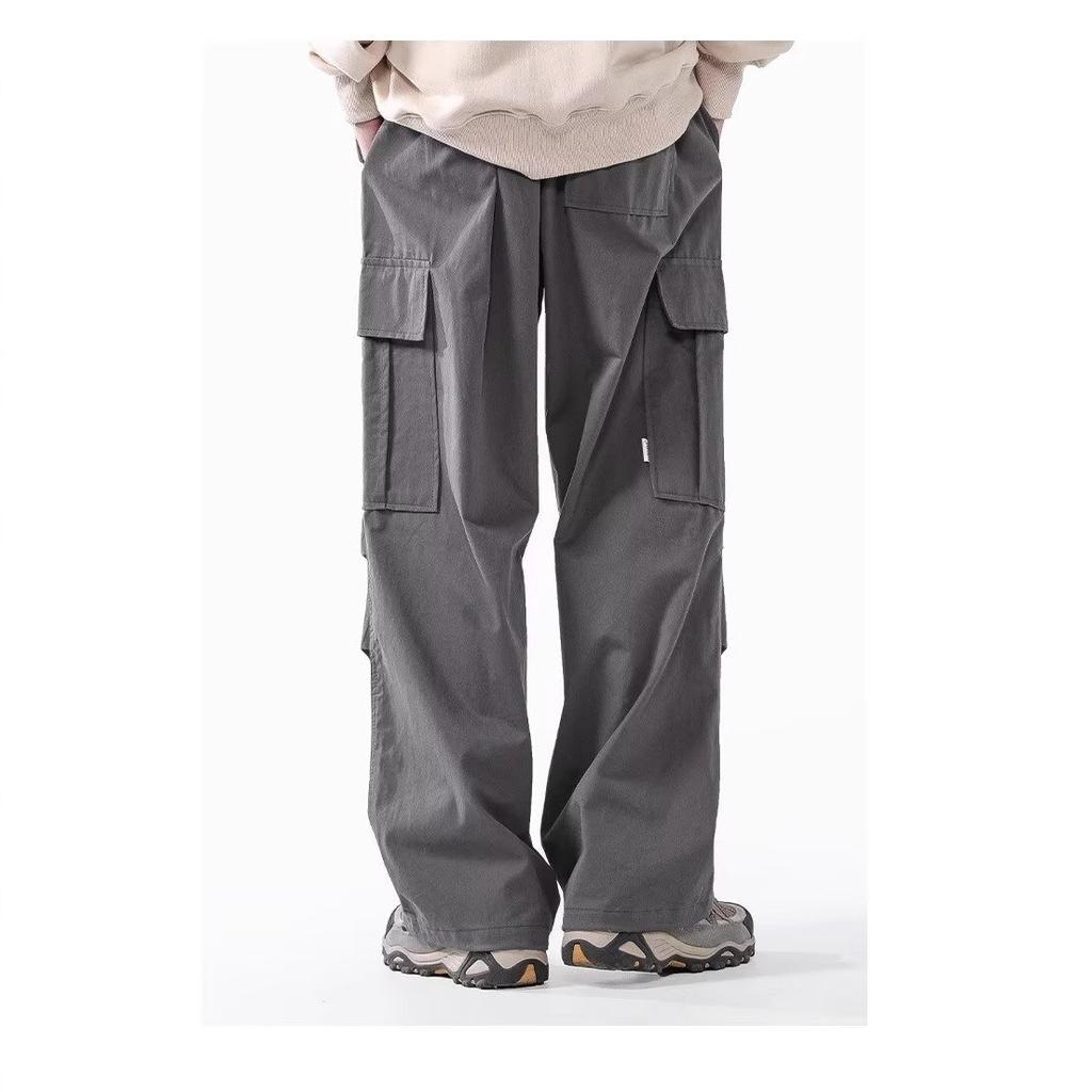 American paratrooper pants men's autumn and winter new trendy brand loose multi-pocket overalls casual versatile wide-leg trousers