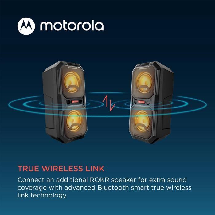 Enceinte Bluetooth - Motorola - ROKR 820 - 80W - Résistante à l'eau - Éclairage LED multicolore