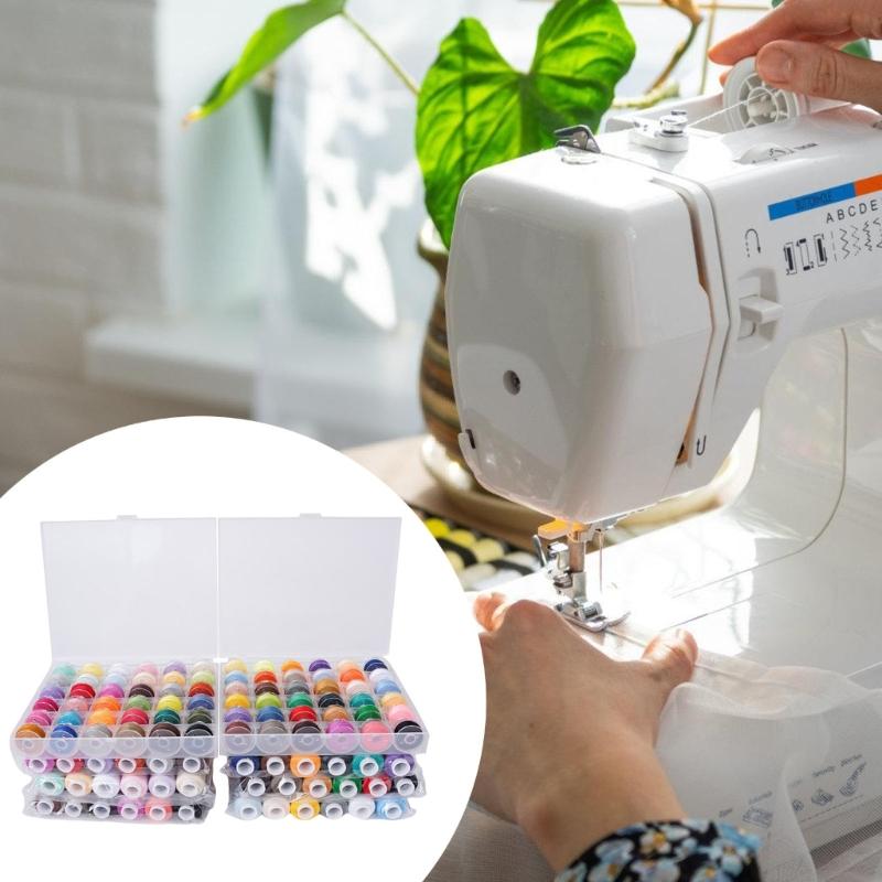 72 Color Polyester Thread Sewing Machine Bobbin Thread with Case for Sewing Machine Hand Stitching Needlework Project
