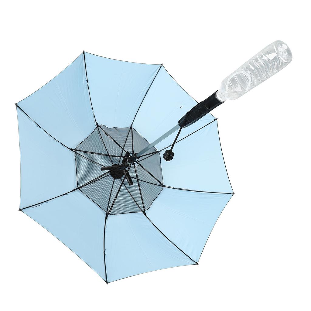 Sun Umbrella with Fan and Sprayer 8 Ribs Portable 3 in 1 UV Blocking Umbrella for Outdoor
