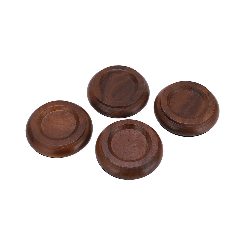 4 Stück Klavierrollenbecher Schwarznuss Untersetzer Rutschfester Bodenschutz für Möbel