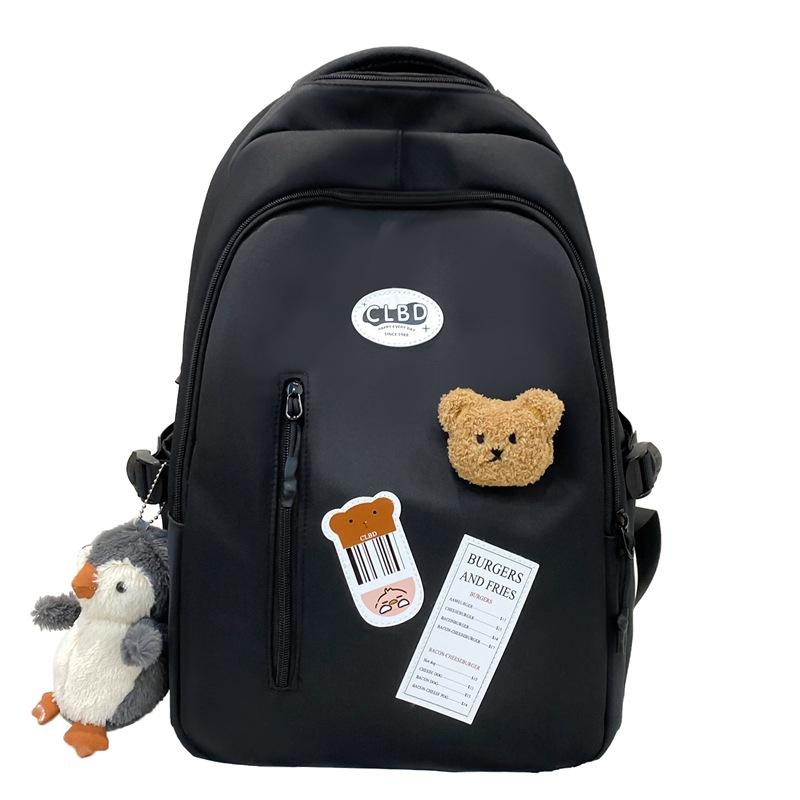 

Студенческий школьный рюкзак Женский мультяшный рюкзак Small чёрный