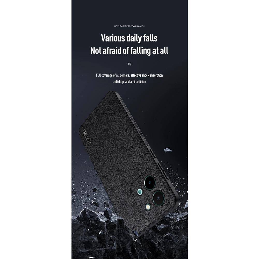 High-End Baummaserung Leder Textur Silikonhülle für Vivo X100 X90 X80 X70 X60 Ultra IQOO Neo 9 8 7 6 5 3 S Pro Plus Handy Vollschutzhülle