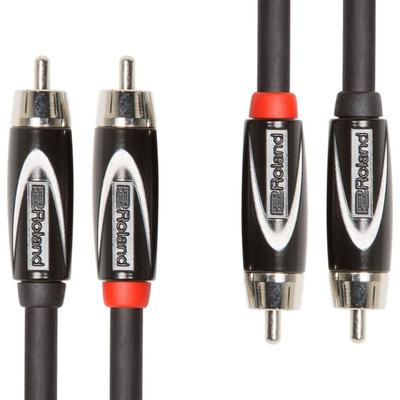 Roland Abgeschirmtes Cinch-Kabel für Musiker Spiralaufbau RCC-10-2R2R Instrumente, 3m, Cinch-Cinch, Hohe Dichte
