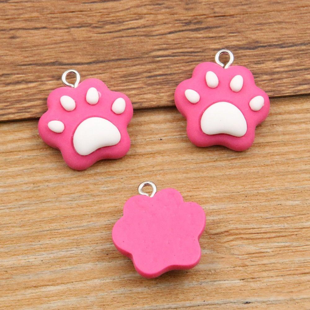 10pcs Resin Colorful Cat Claw Beads Cartoon Cat Claw Resin Pendant Bead Earring Making