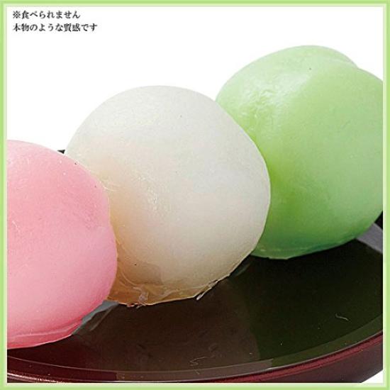 Lebensmittelmuster Japanische Dango-Süßigkeiten Dreifarbig