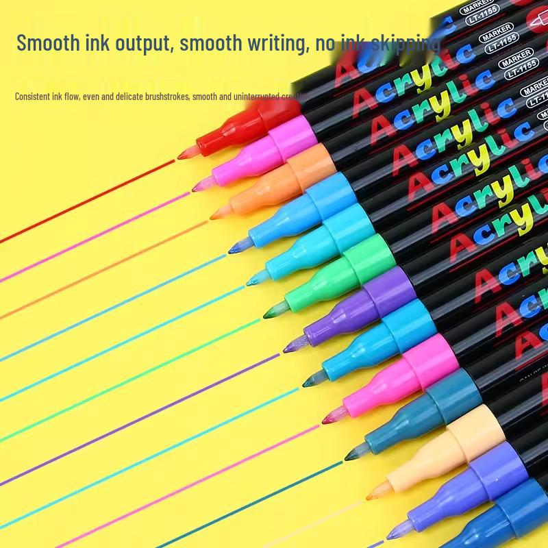 Acrylic Marker Set: 260 Waterproof, Quick-Drying Colors for Art Students and DIY Graffiti.