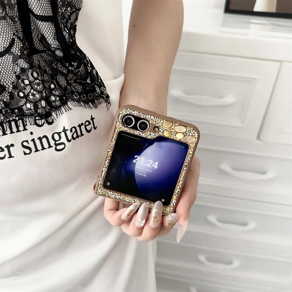 Glitter Diamond Luxury Case for Samsung Galaxy Z Flip 5 4 3 ZFlip flip5 Flip4 Bling Colorful Shockproof Cover for Samsung ZFlip3