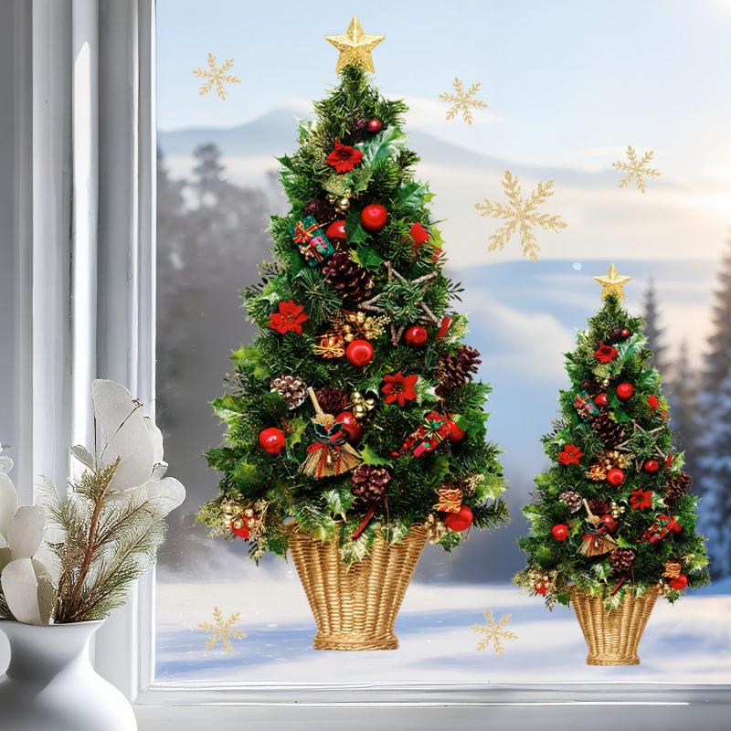 Festive Xmas Tree & Holiday Decor Window Stickers