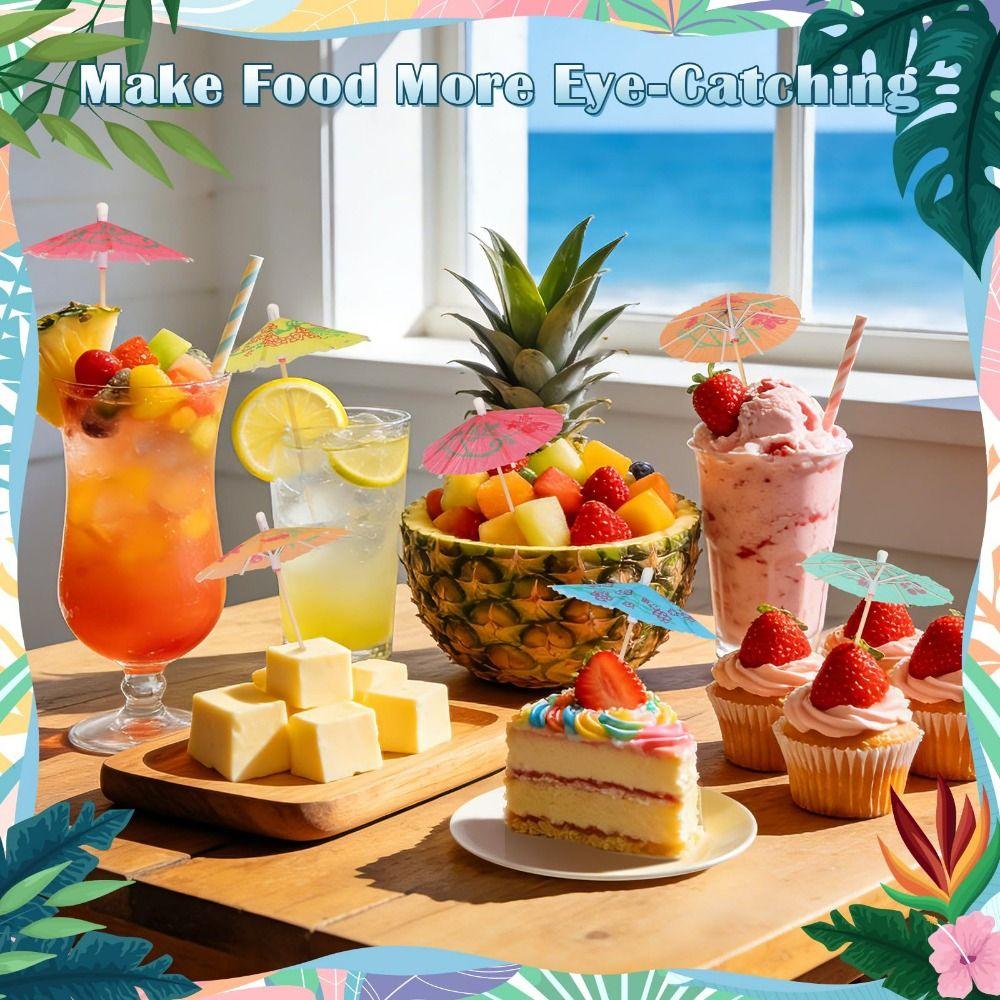 50 Pezzi Stuzzicadenti Mini Cocktail Multicolori Ombrellini da Cocktail Ombrellini per Bevande Guarnizione per Bevande