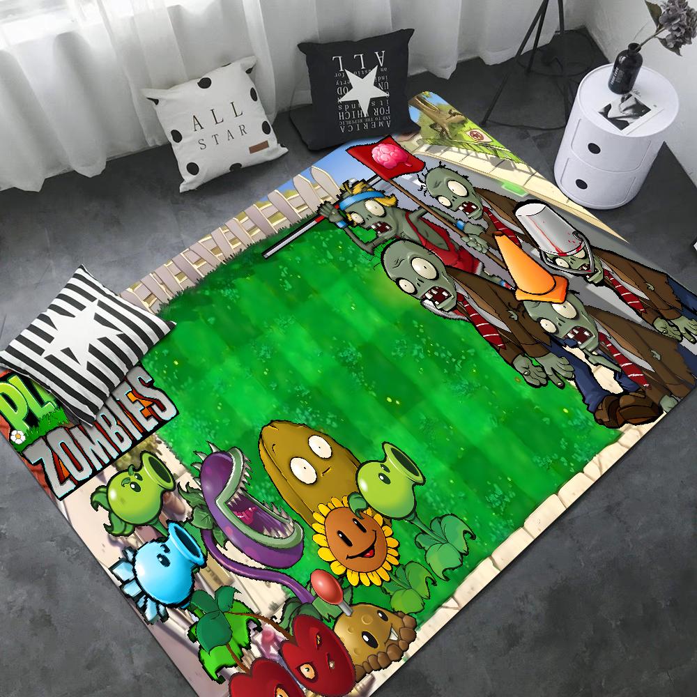 P-Plants-vs-Zombie Cartoon Door Mat Nordic Style Home Doormat Bathroom-Toilet Mats Bedroom Bedside Mats