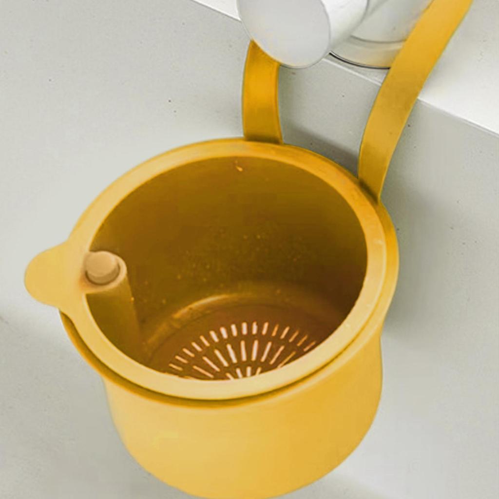 Sink Drain Basket Hanging Strainer Basket Openable Press Auto Dumping Waste Catcher Faucet Hanging Draining Basket Trash Filter