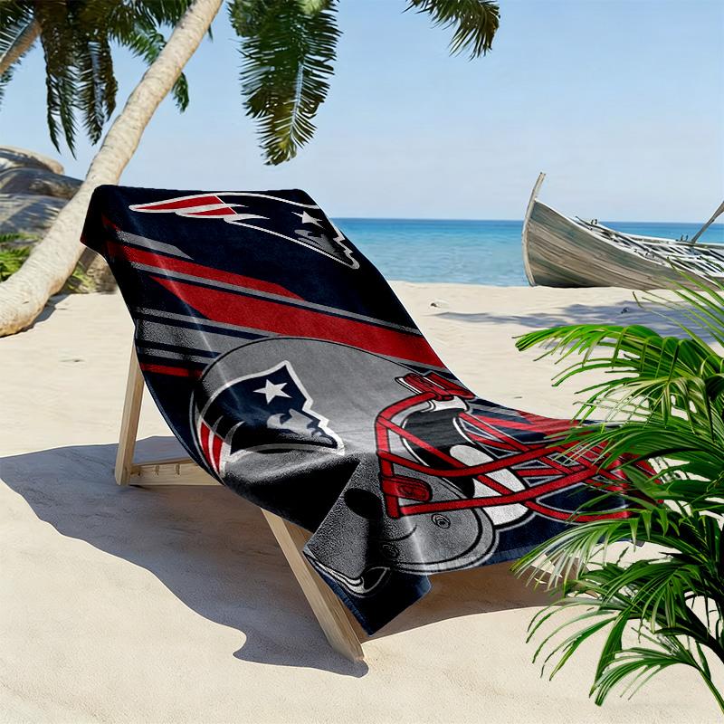 New England Patriots Logo Print Beach Towel, Large Soft Quick Dry Towel for Beach Camping Swimming