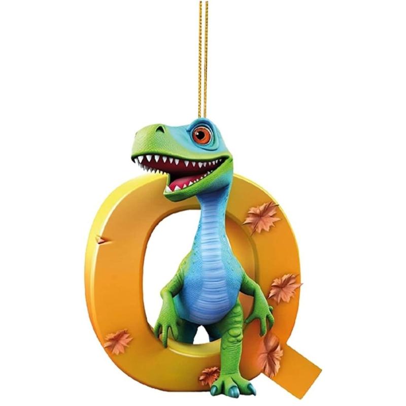 26 Letter Cartoon Pendant for Tree Kids Acrylic Christmas Animal Ornament