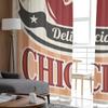 Vintage Fried Chicken Vector Poster Design Sheer Curtains for Living Room Tulle Window Curtain Bedroom Kitchen Veil Drapes