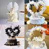 Angel Wings Feather Heart Cake Topper with Wire and Ostrich Feather Strip Decoration