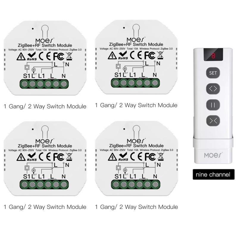 MOES Smart RF ZigBee 3.0 DIY Switch Module Tuya Smart Life App Remote Control Works Alexa Google Home Assistant Voice Controller