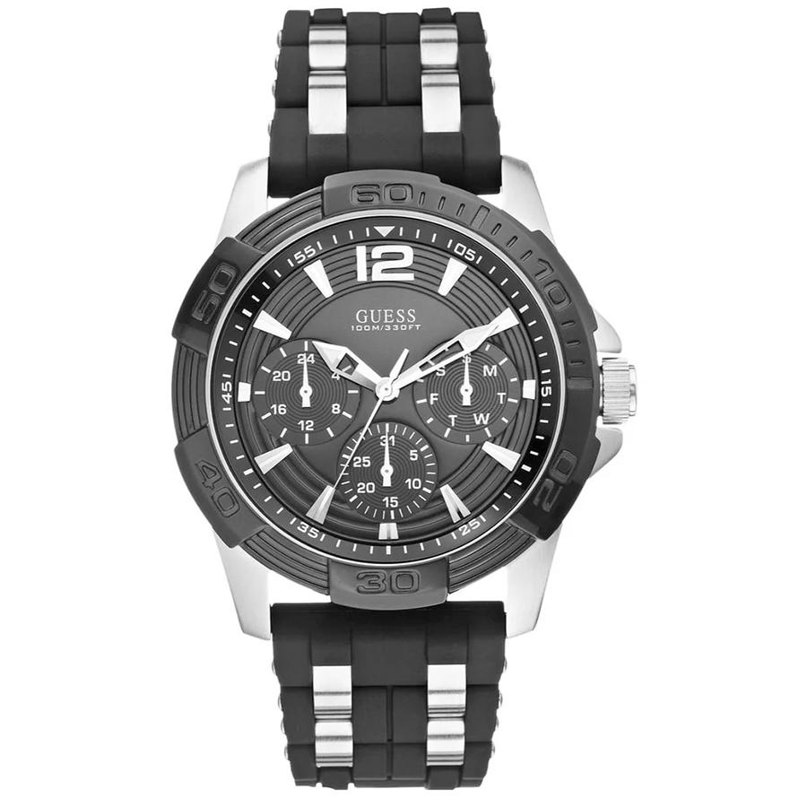 

GUESS Men s Quartz Watch With Dual Tone Strap Three Dial Display Date Week And Hour Display W0366G1 чёрный