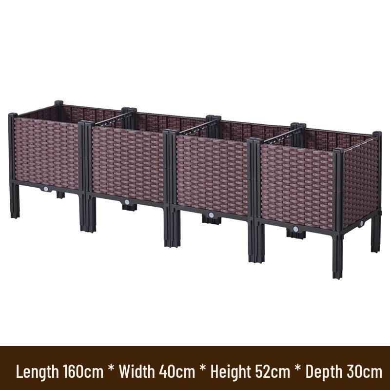 Multi-layer Space-saving Rectangular Planter Box for Indoor/Outdoor Vegetable Gardening