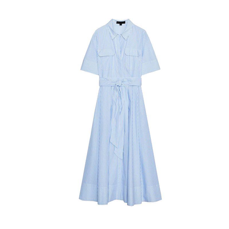 

Fall Women s Clothing Cotton Blend Bows Shoelace Poplin V Neck Short Sleeve Dress 2640596 2640259 Stripes L