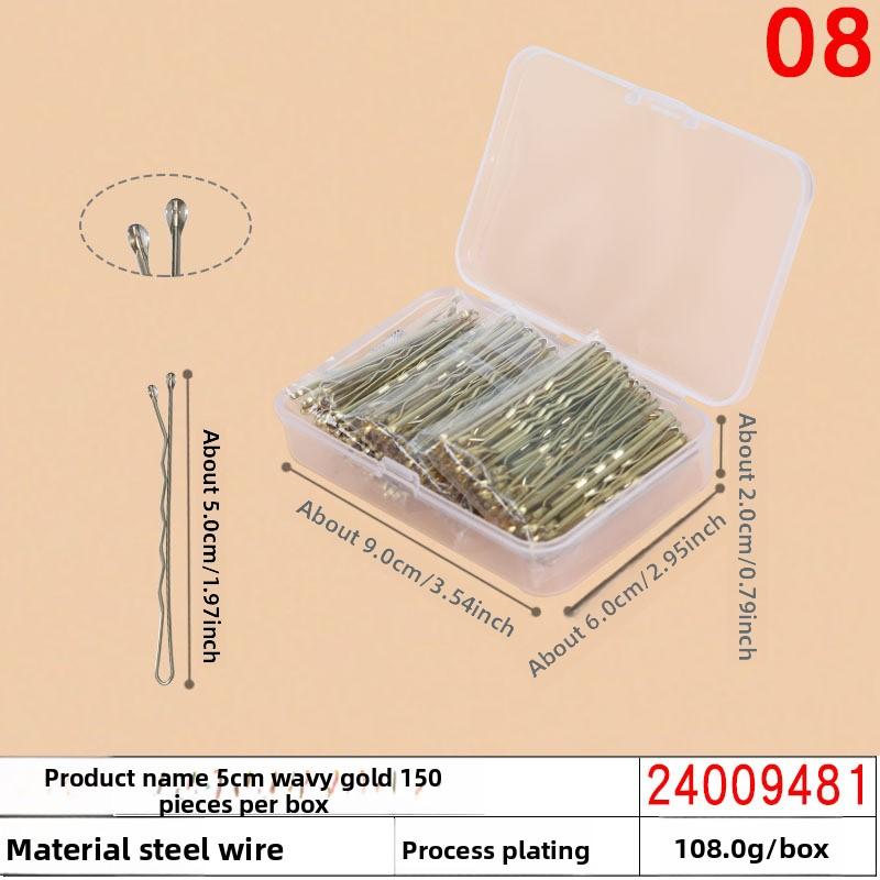 Black Steel Clip Box Contains A Straight Clip for The Bride's Updo Hairstyle Bangs Clip Wavy Hair Clip and Hair Accessory