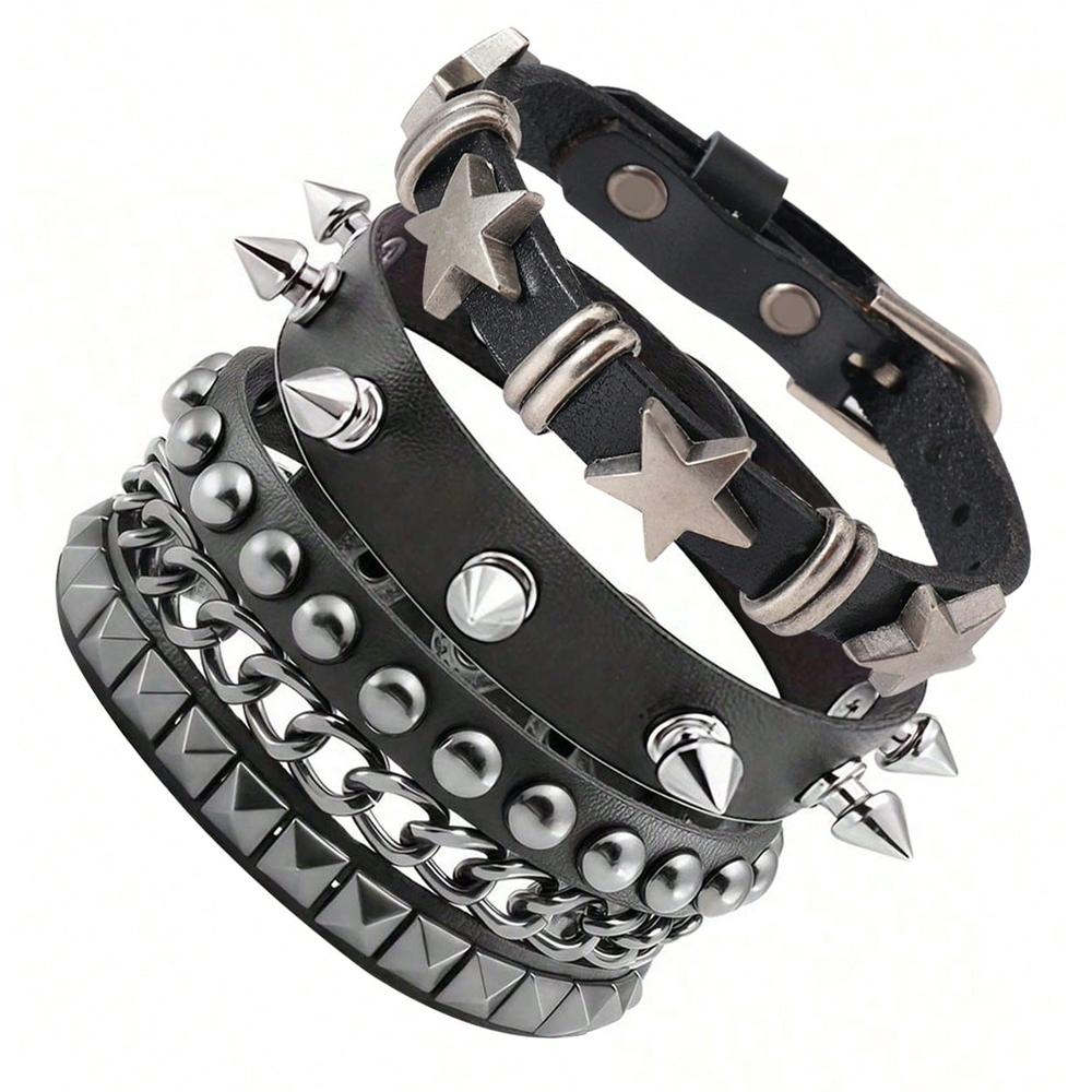 

Gothic Fashion Creative Bracelet Set Suitable For Women And Men To Wear Couple Bracelets For Daily Party Performances