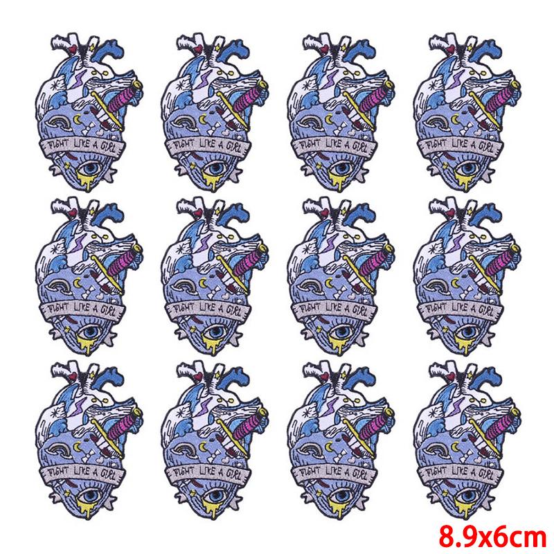 10 Pcs/lot Wholesale Embroidery Patch Iron On Patches For Clothing Patches On Clothes Jackets Decor Applique Sew Supplies