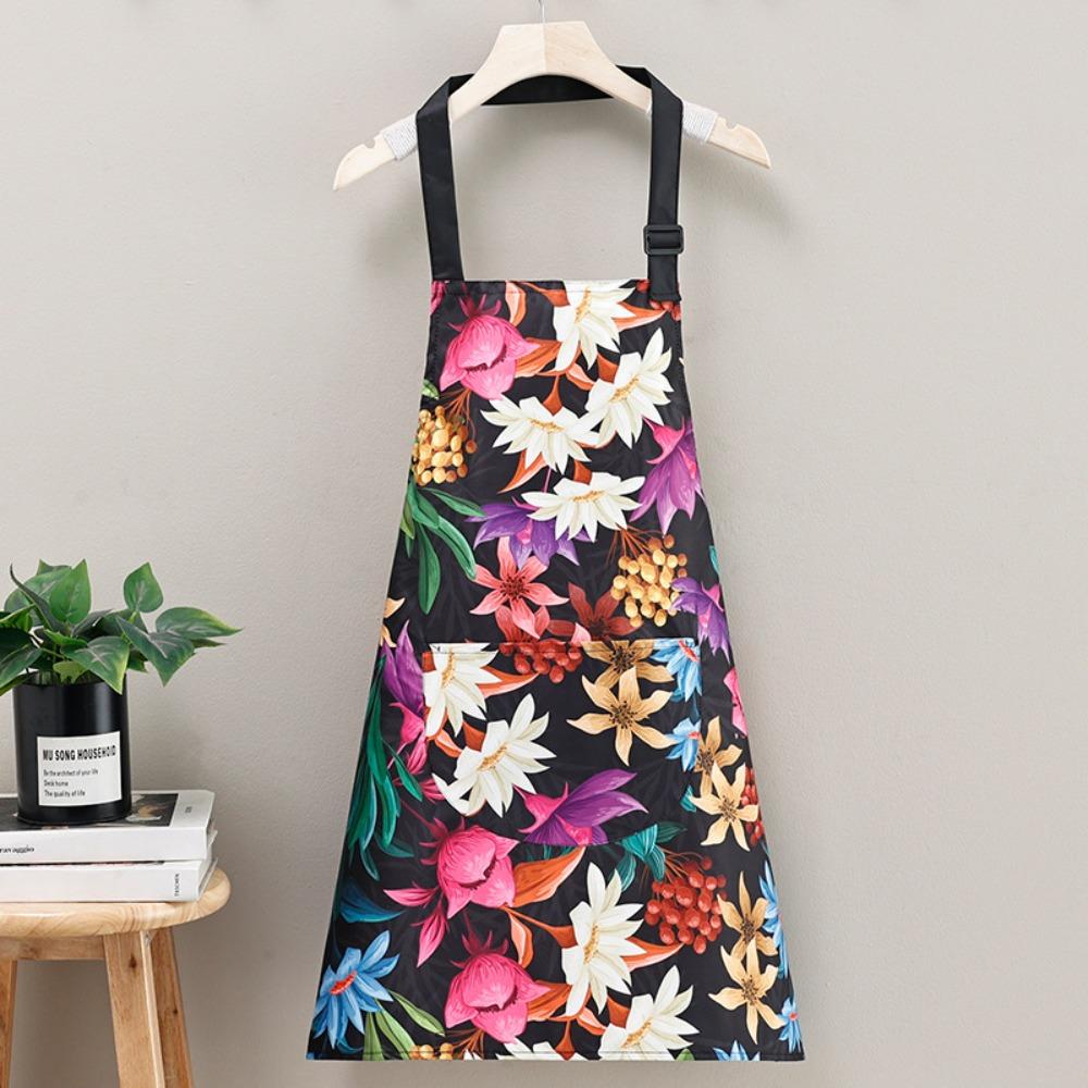 

Фартуки для готовки и выпечки с защитой от загрязнений, водонепроницаемые, униформа для ресторана, модный кухонный фартук для женщин чёрный
