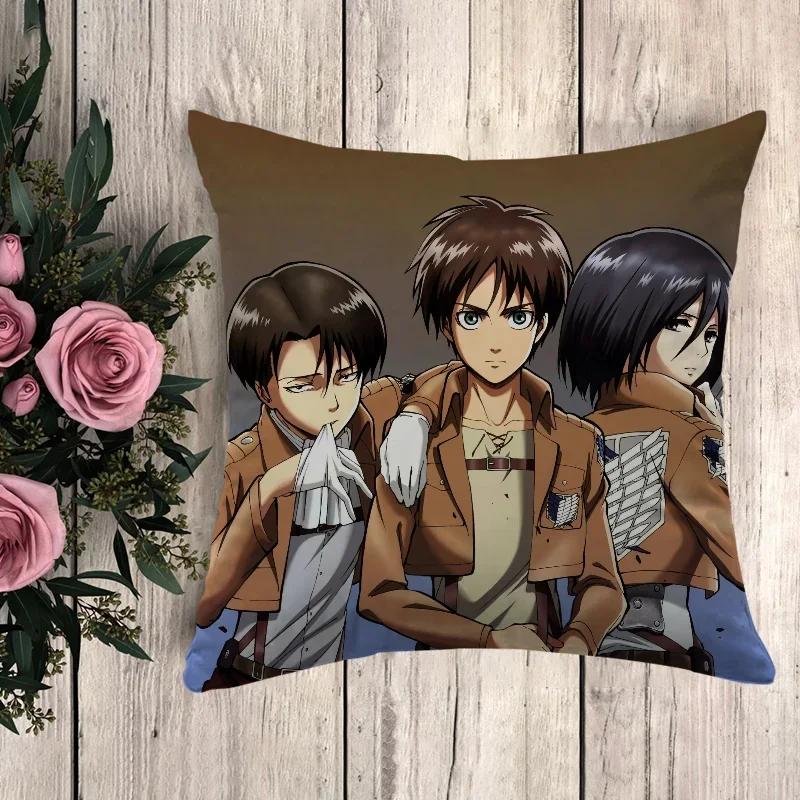 Anime Pillow Attack On Titan Cushion Covers for Bed Pillows Decorative Pillowcases  Fall Decor Pilow Cases Pillowcase