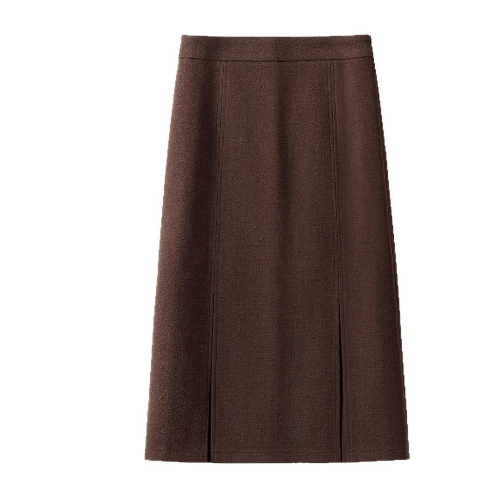 Autumn 2025 Bestseller: Versatile High-Waisted Pleated Skirt with Slit - Loose, Casual, and Flattering