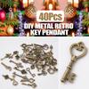 125/40 Stück Gemischte Kleine Schlüssel Anhänger Vintage Bronze Metall Liebes Schlüssel Anhänger Feine Trendige DIY Schmuck Halskette Handwerk Dekoration
