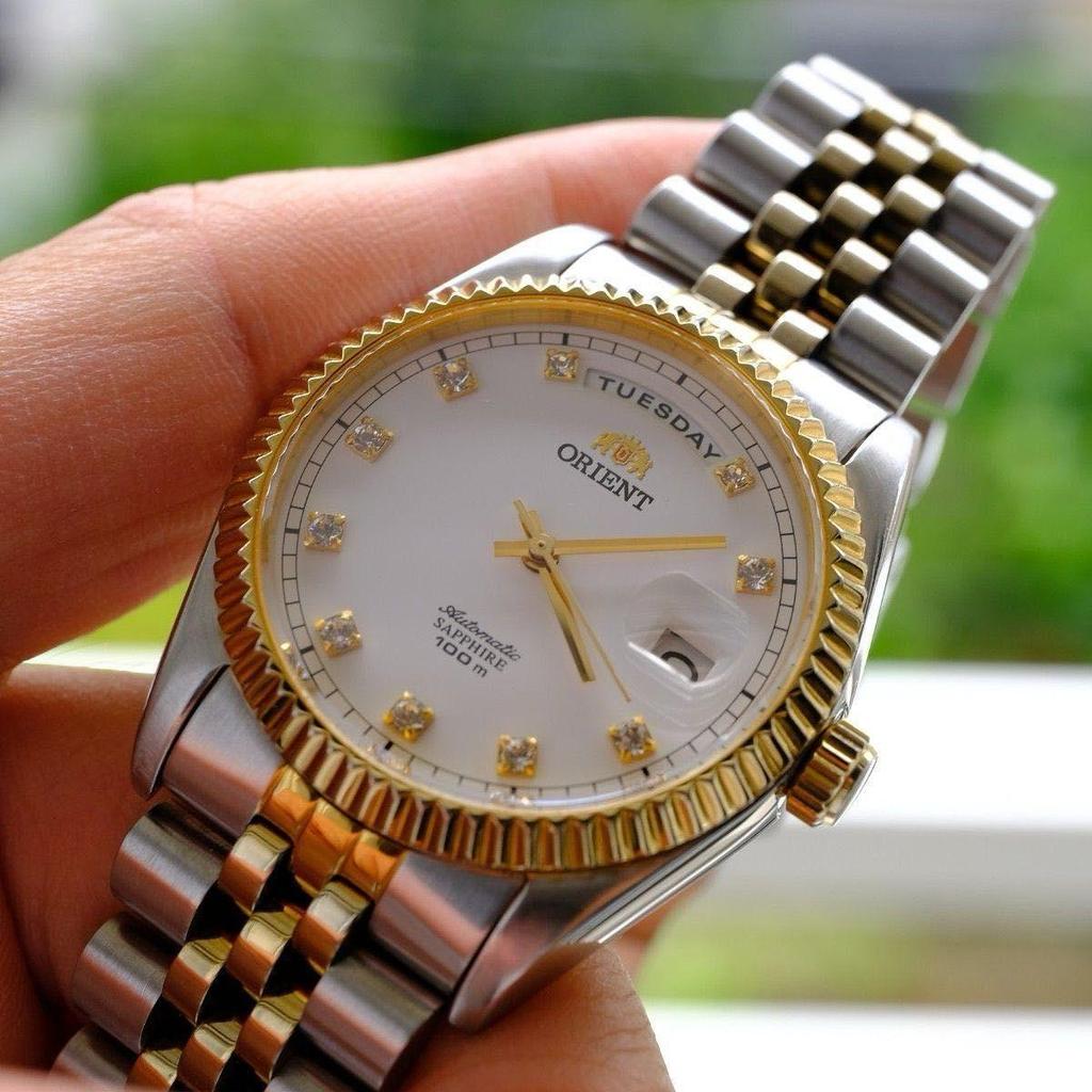 Used Orient President Day Date SEV0J002WY Day Date Good Condition Watch President