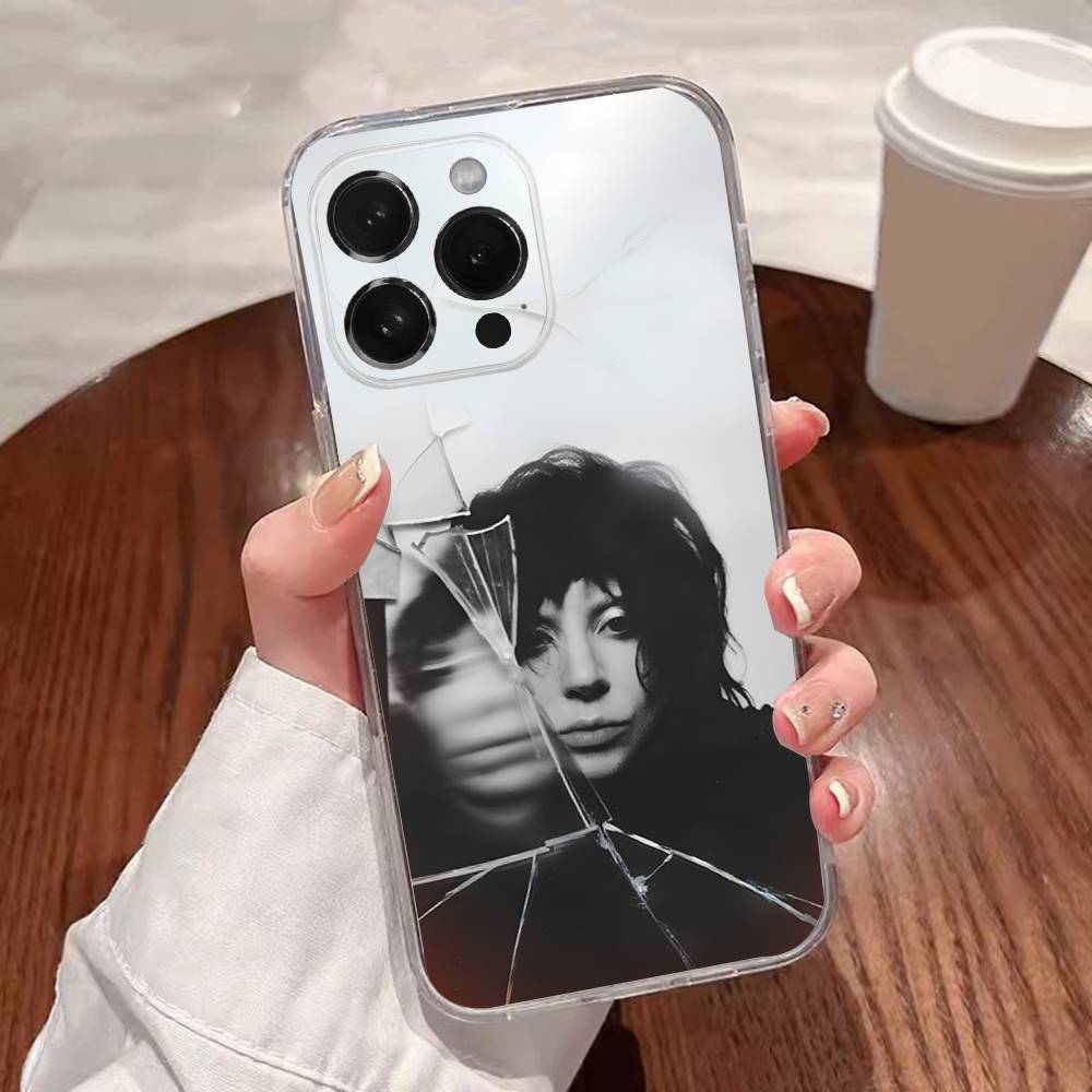 

Чехол для телефона Singer L-Lady-GagaS Mayhem для iPhone 16,15,14,13,12,11 Plus,Pro,Max,XR,XS,Plus,E,SE4,Mini Прозрачная крышка iPhoneXSMAX