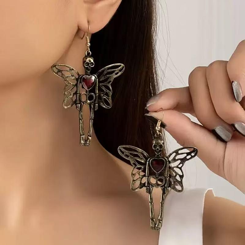 

Gothic Punk Skull Stud Earrings: Till Death Romantic Halloween Jewelry for Women античная золотой