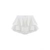 Women's Vintage Pleated Double Layer Mini Skirt - White, Slimming, Sweet, Fluffy Summer Skirt